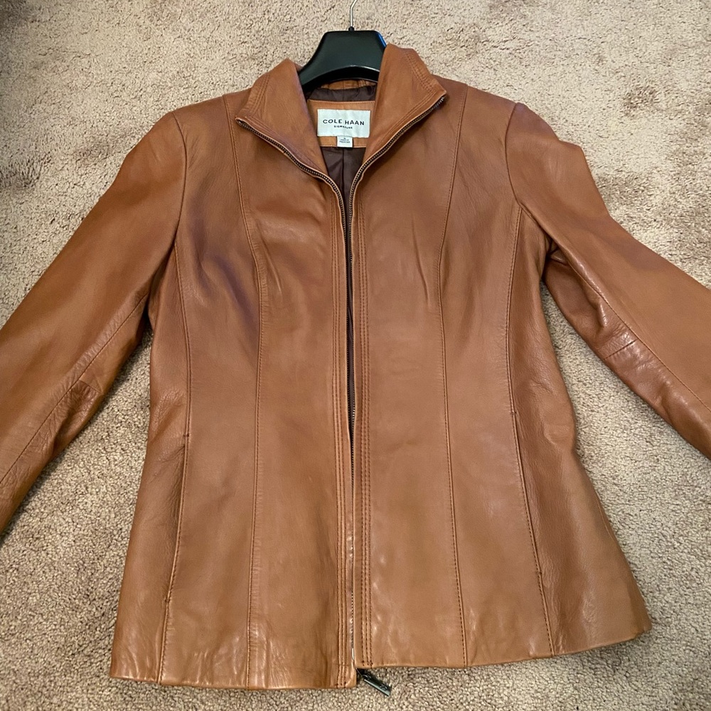 Cole Haan Lambskin Leather Jacket - Small